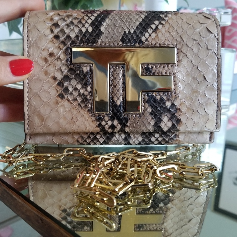 TOM FORD SNAKE SKIN LEATHER PURSE/ CLUTCH